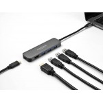 DELOCK USB-C hub 64170, 3x USB 5Gbps, HDMI 4K, USB-C PD 85W, γκρι