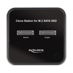 DELOCK docking station 64178, clone function, 2x M.2 SSD, 6Gbps, μαύρο