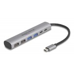 DELOCK USB-C hub 64232, 4x USB/2x USB-C θύρες, 10Gbps, γκρι