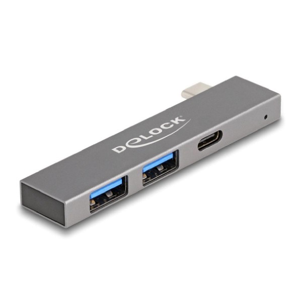 DELOCK USB hub 64275, 3x θυρών, 5Gbps, USB-C σύνδεση, γκρι