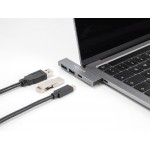 DELOCK USB hub 64275, 3x θυρών, 5Gbps, USB-C σύνδεση, γκρι