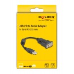 DELOCK αντάπορας USB σε RS-232 64276, 460.8Kbps, 0.25m, μαύρος