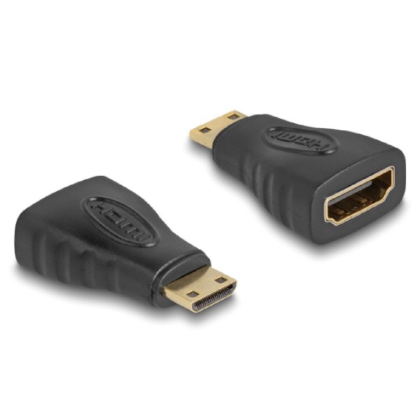 DELOCK αντάπτορας HDMI σε HDMI mini 65244, gold plated, μαύρος