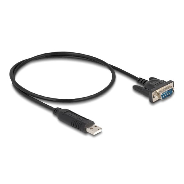 DELOCK καλώδιο USB σε RS-232 66461, 921.6Kbps, 50cm, μαύρο