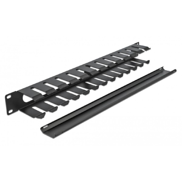 DELOCK cable management 66550 για rack 19"/1U, μαύρο