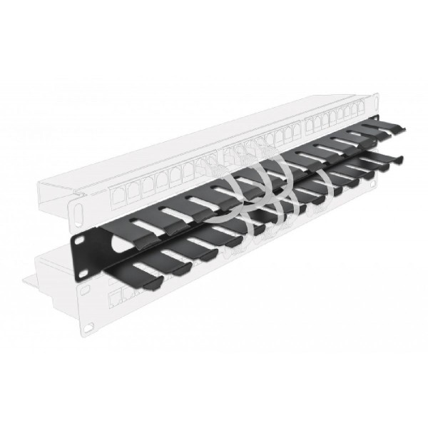 DELOCK cable management 66550 για rack 19"/1U, μαύρο