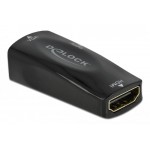 DELOCK αντάπτορας HDMI σε VGA 66560, 1080p/60Hz, μαύρος