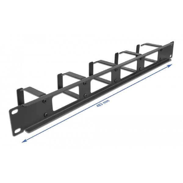 DELOCK cable management 66659 για rack 19"/1U, 5x γάντζοι, μαύρο