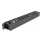 DELOCK cable management 67021 για rack 19"/1U, 2 ανοίγματα, μαύρο