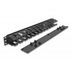 DELOCK cable management 67021 για rack 19"/1U, 2 ανοίγματα, μαύρο