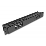 DELOCK cable management 67021 για rack 19"/1U, 2 ανοίγματα, μαύρο