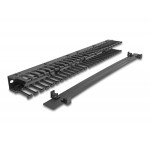 DELOCK cable management 67022 για rack 19"/1U, 3 ανοίγματα, μαύρο