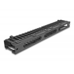 DELOCK cable management 67022 για rack 19"/1U, 3 ανοίγματα, μαύρο