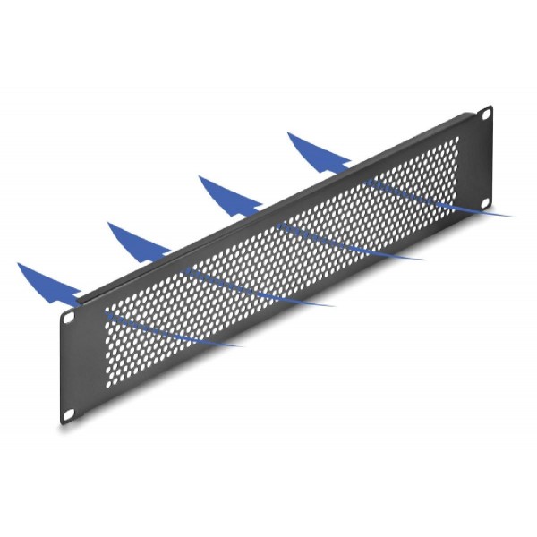 DELOCK κάλυμμα panel 67036 για 19"/2U rack, με αεραγωγούς, μαύρο