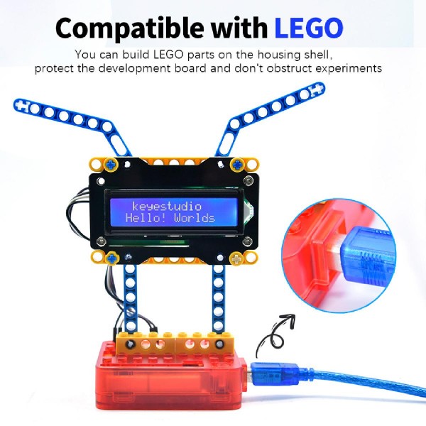 KEYESTUDIO θήκη για Arduino UNO R3 67800278, συμβατή με LEGO, λευκή