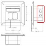 GOOBAY επιτοίχια πρίζα CAT 6 68244, 2x RJ45, 80x80mm, λευκή