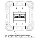 GOOBAY επιτοίχια πρίζα CAT 6e 68246, 2x RJ45, 80x80, λευκή