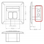 GOOBAY επιτοίχια πρίζα CAT 6e 68246, 2x RJ45, 80x80, λευκή