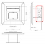 GOOBAY επιτοίχια πρίζα CAT 6a 68572, 2x RJ45, 80x80mm, λευκή