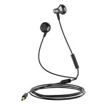 LDNIO earphones με μικρόφωνο HP08, 3.5mm, 1.2m, γκρι