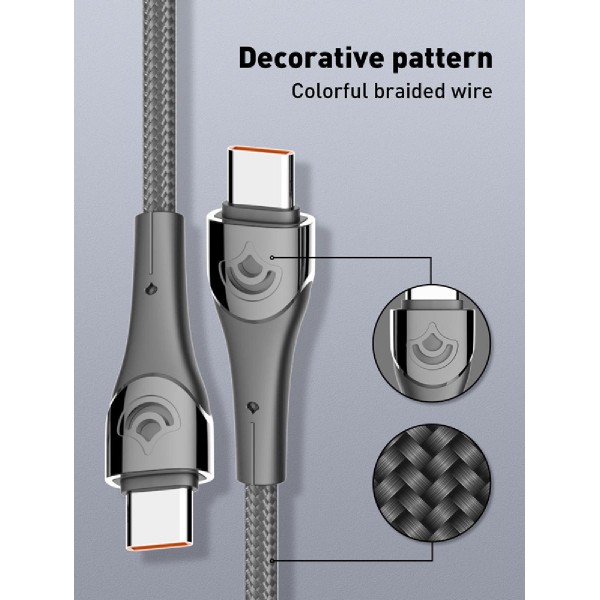 LDNIO καλώδιο USB-C σε USB-C LC861C, 65W PD, 1m, γκρι