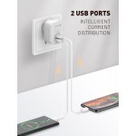 LDNIO φορτιστής τοίχου A201 με καλώδιο USB-C, 2x USB, 12W, λευκός