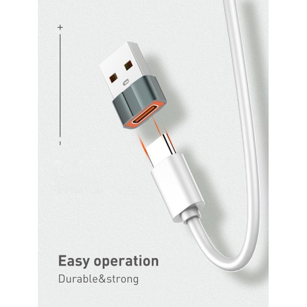 LDNIO αντάπτορας USB σε USB-C LC150, αρσενικό σε θηλυκό, γκρι