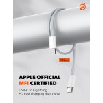 LDNIO φορτιστής τοίχου A2528M με καλώδιο, 2x USB-C, 35W, MFi, λευκό