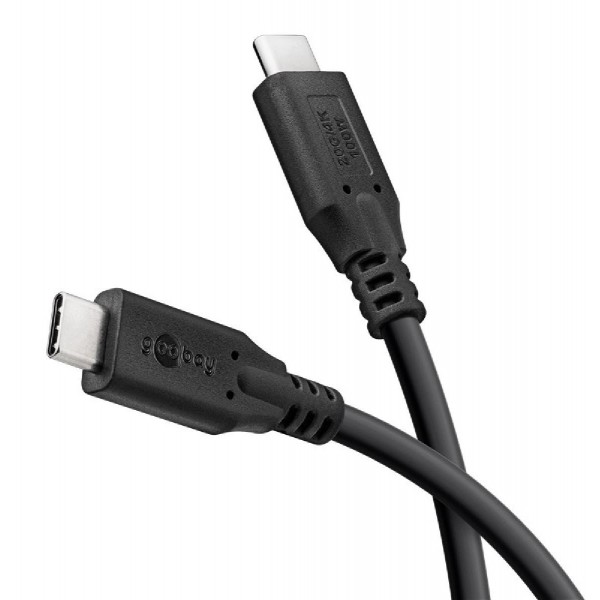 GOOBAY καλώδιο USB-C 74196, USB4, 100W, 20Gbps, 4K/60Hz, 1.5m, μαύρο