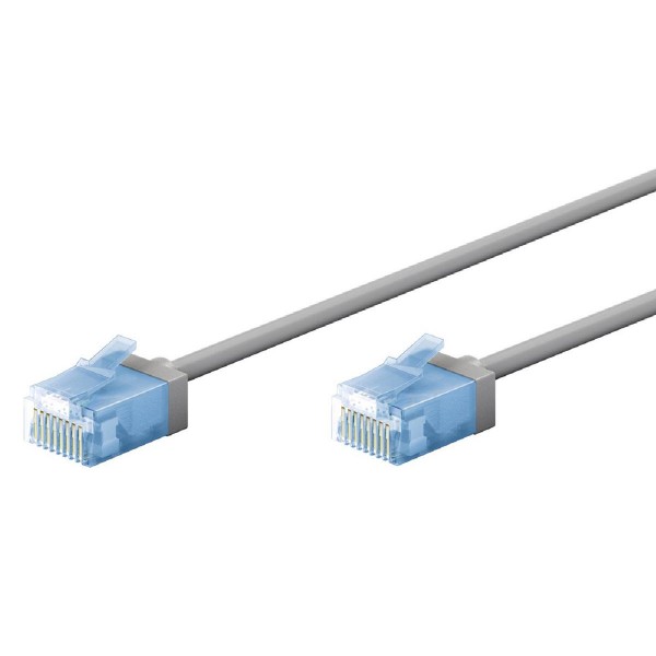 GOOBAY καλώδιο δικτύου 74219, CAT 6A U/UTP, slim, copper, 500MHz, 0.15m, γκρι