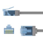 GOOBAY καλώδιο δικτύου 74219, CAT 6A U/UTP, slim, copper, 500MHz, 0.15m, γκρι