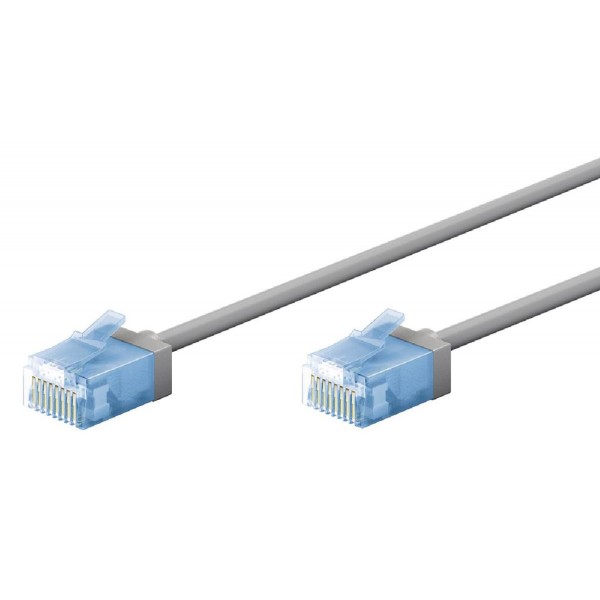 GOOBAY καλώδιο δικτύου 74222, CAT 6A U/UTP, slim, copper, 10Gbps, 1m, γκρι