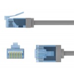 GOOBAY καλώδιο δικτύου 74222, CAT 6A U/UTP, slim, copper, 10Gbps, 1m, γκρι