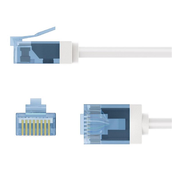 GOOBAY καλώδιο δικτύου 74284, CAT 6A U/UTP, slim, copper, 500MHz, 0.25m, λευκό