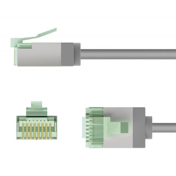 GOOBAY καλώδιο δικτύου 74344, CAT 8.1 U/FTP, slim, copper, 40Gbps, 0.25m, γκρι