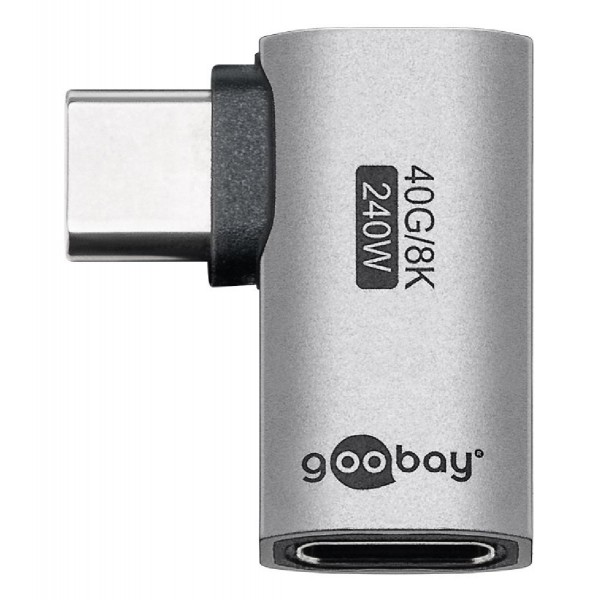 GOOBAY αντάπτορας USB-C 74441, γωνιακός 90°, USB4, 240W, 40Gbps, 8K, γκρι