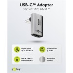 GOOBAY αντάπτορας USB-C 74442, γωνιακός 90°, USB4, 240W, 40Gbps, 8K, γκρι