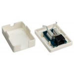 GOOBAY επιτοίχια πρίζα δικτύου 77632, 1 θύρα RJ45, CAT 6 UTP, λευκή