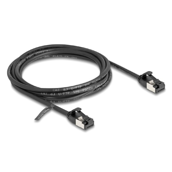 DELOCK καλώδιο U/FTP CAT 8.1 80184, 40Gbps, 30 AWG, 2m, μαύρο