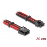 DELOCK καλώδιο 8 pin σε 6+2 pin PCIe 80975 με υφασμάτινη επένδυση, 30cm