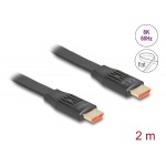 DELOCK καλώδιο HDMI 81002, flat, 8K/60Hz, 48 Gbps, eARC, HDR, 2m, μαύρο