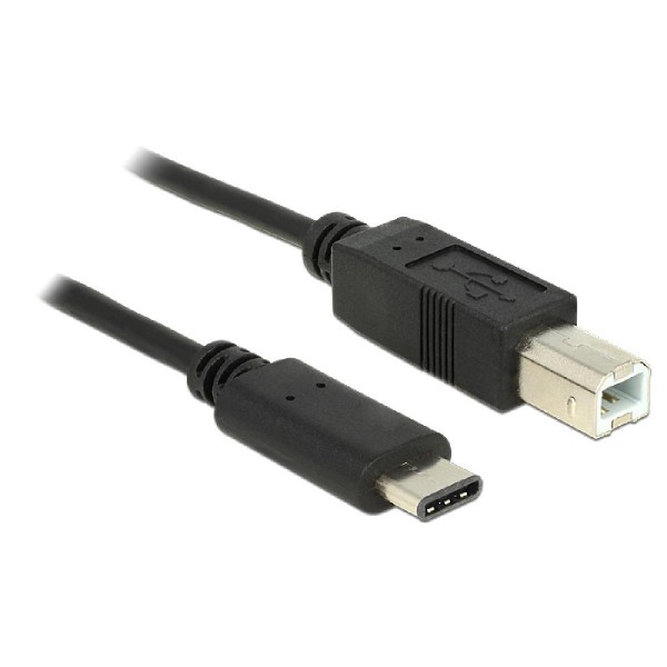 DELOCK Καλώδιο USB 2.0 Type-C σε USB Type B, 0.5m, Black