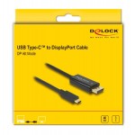 DELOCK καλώδιο USB-C σε DisplayPort 85257, DP Alt Mode, 4K/60Hz, 3m, μαύρο