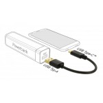 DELOCK καλώδιο USB σε USB Type-C 85354, 3A, 22AWG, 0.15m, μαύρο