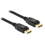 DELOCK καλώδιο DisplayPort 1.2 85508, 4K/60Hz, 21.6 Gbps, 1.5m, μαύρο