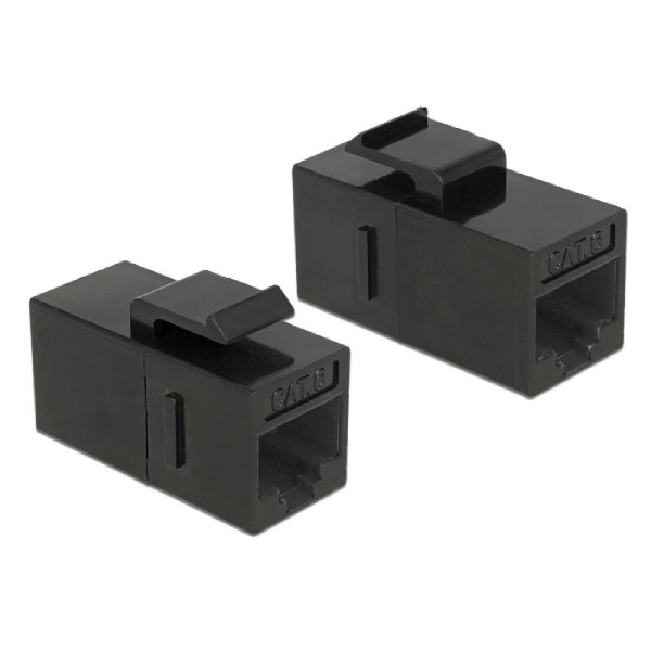 DELOCK Keystone module RJ45 86381, θηλυκό σε θηλυκό, Cat 6 UTP, μαύρο