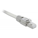 DELOCK βύσμα RJ45 CAT 6A STP 86477, tool-free, ασημί