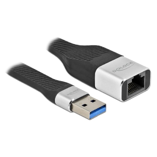 DELOCK καλώδιο USB σε RJ45 86937, 10/100/1000 Mbps, 13cm, μαύρο