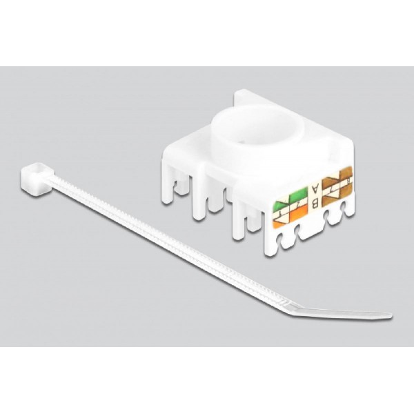 DELOCK keystone module RJ45 σε LSA 180° 87034, Cat.6A, λευκό