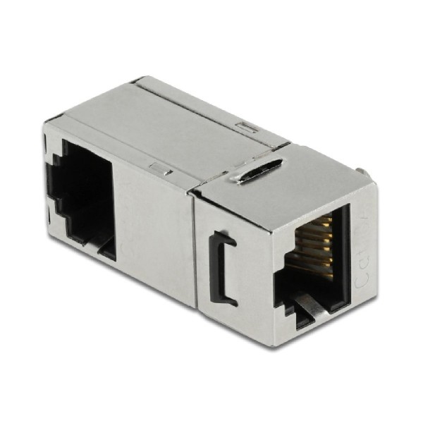 DELOCK keystone module RJ45 σε RJ45 90° 87142, Cat.6A, ασημί